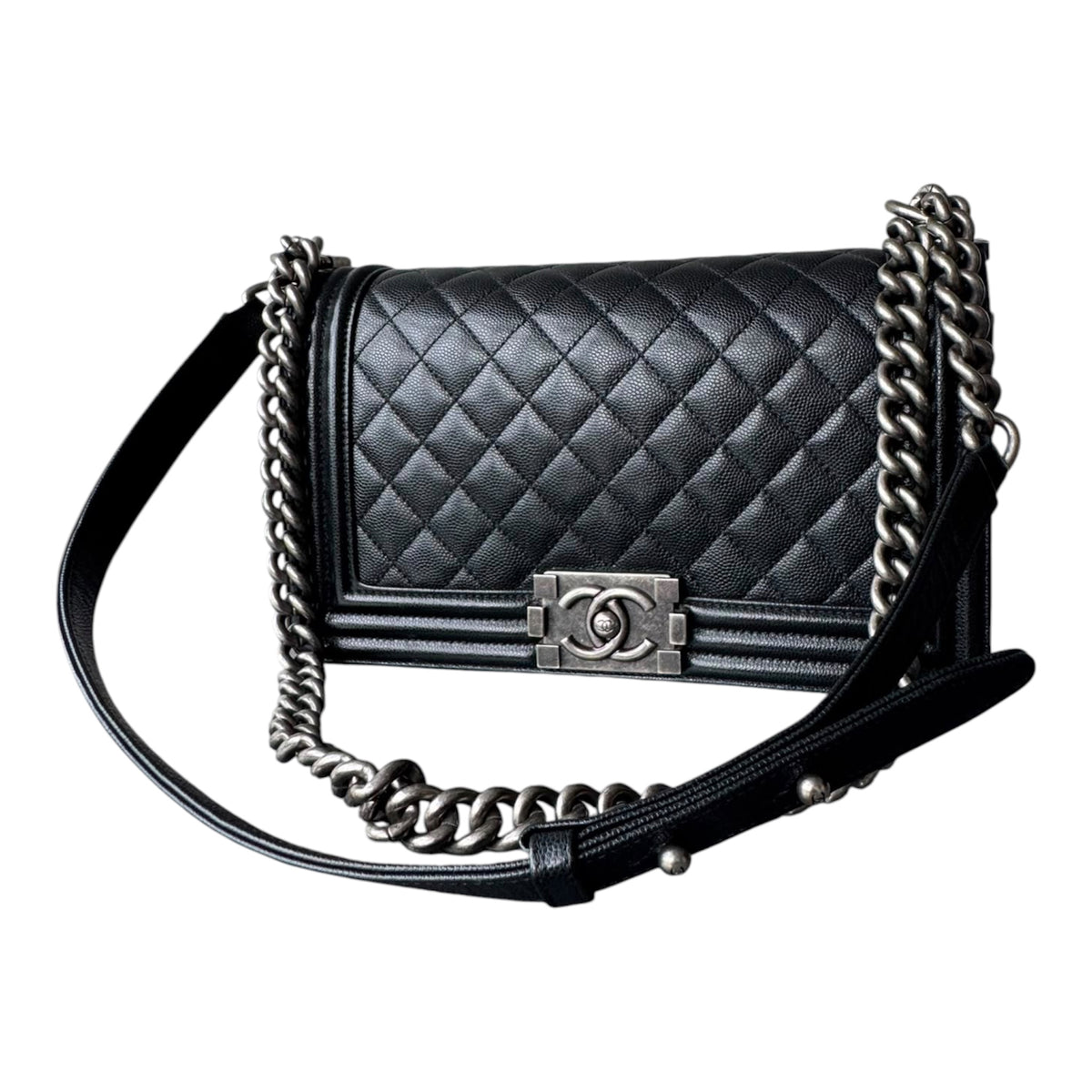 Chanel Caviar Quilted Medium Boy Flap Black